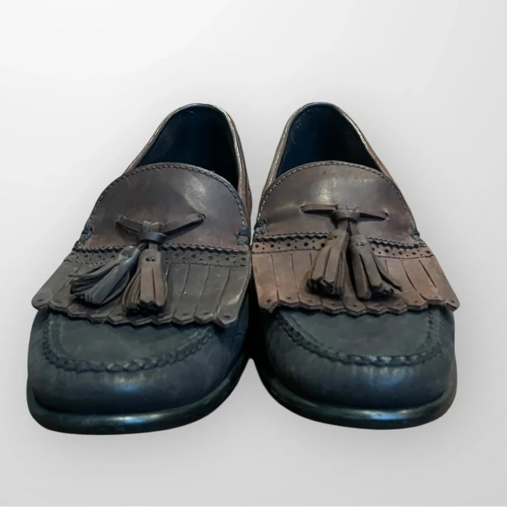G.H. Bass & Co. Men’s Tassel Loafers – Brown & Black Leather – Size 9M